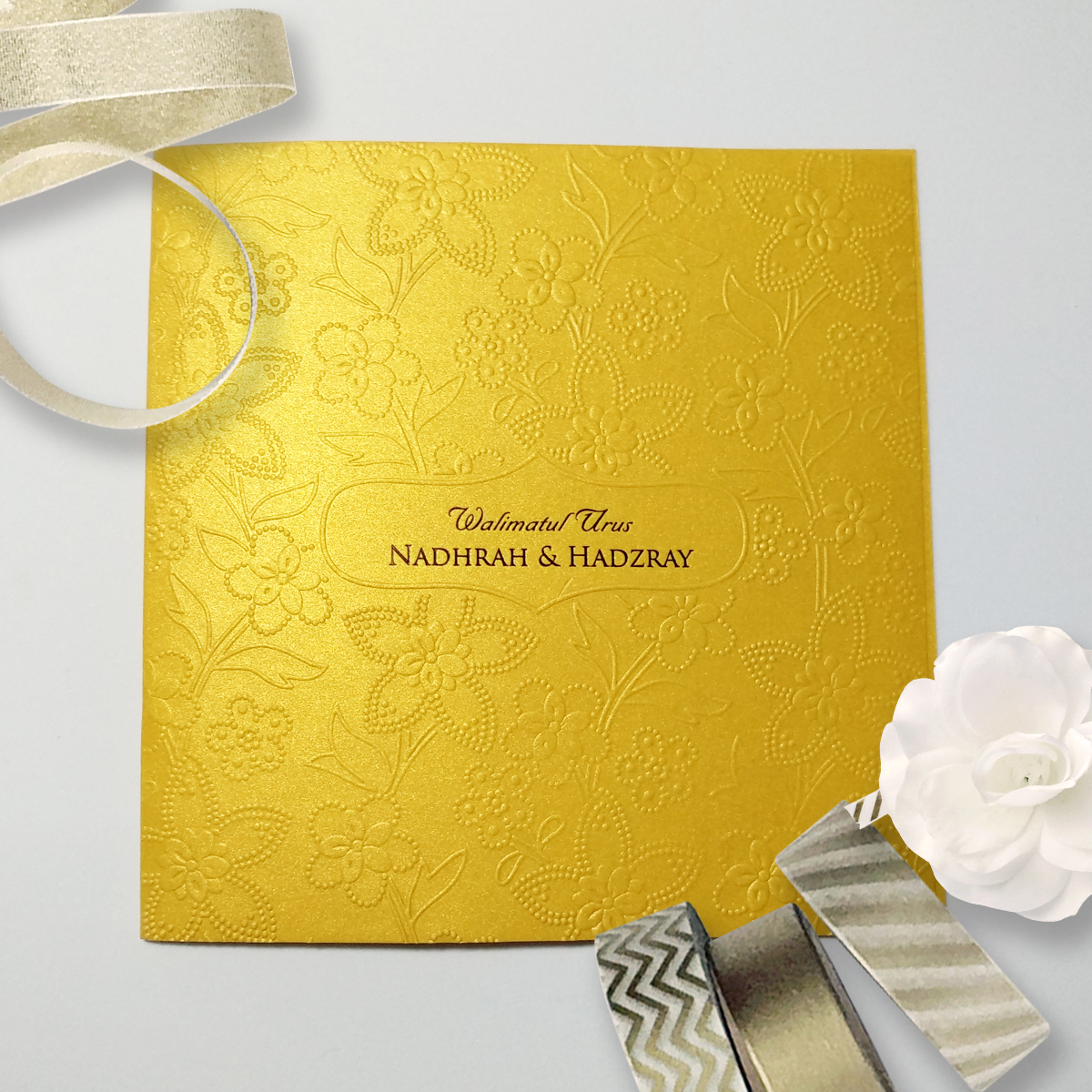 jentayu design kad kahwin royal series vip metallic yellow gold hot stamping black inlay or print on card wedding cards malaysia 